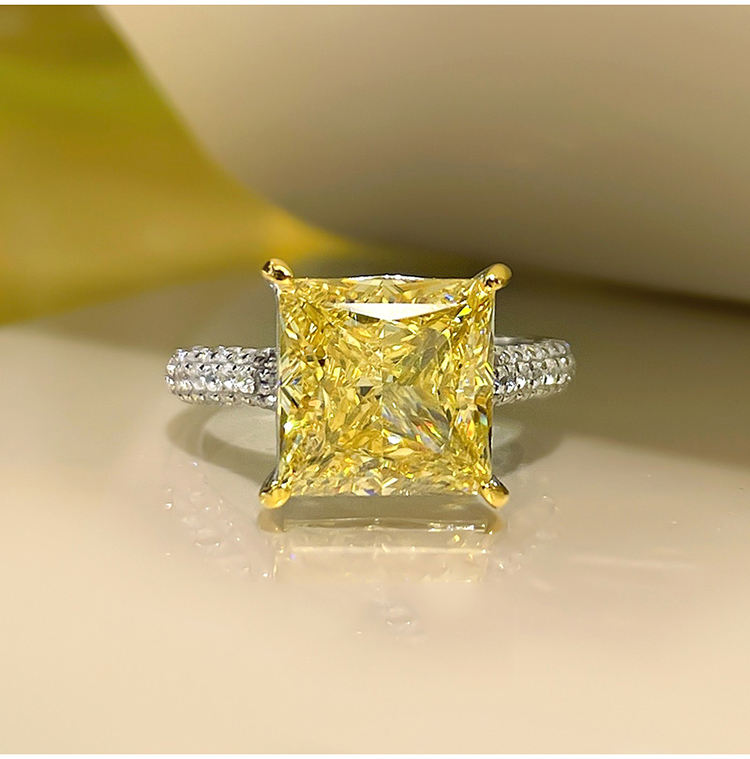 925 Sterling Silber 5,00 ct Moissanit-Ring – Strahlende Perfektion im Princess Cut