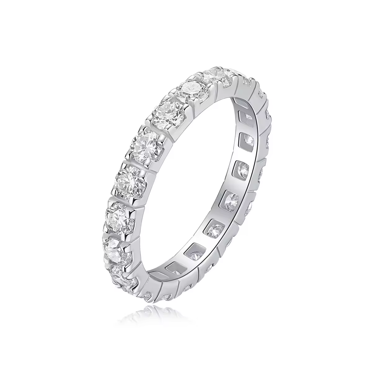 Stilvoll Funkeln: 925 Sterling Silber 1.9CT VVS1 D Moissanite Ring