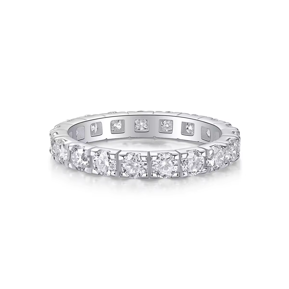 Stilvoll Funkeln: 925 Sterling Silber 1.9CT VVS1 D Moissanite Ring