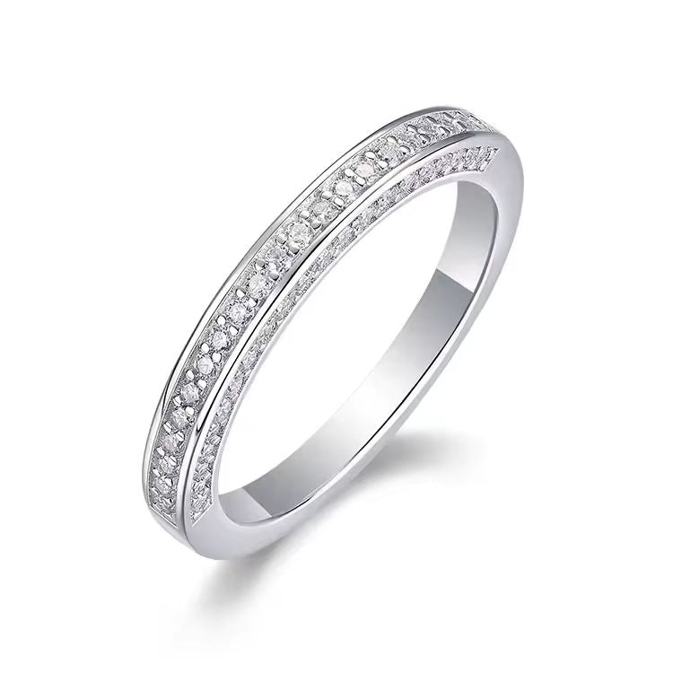 Eleganz in Ewigkeit: 925 Sterling Silber 0,444CT VVS1 D Moissanite Eternity Ring