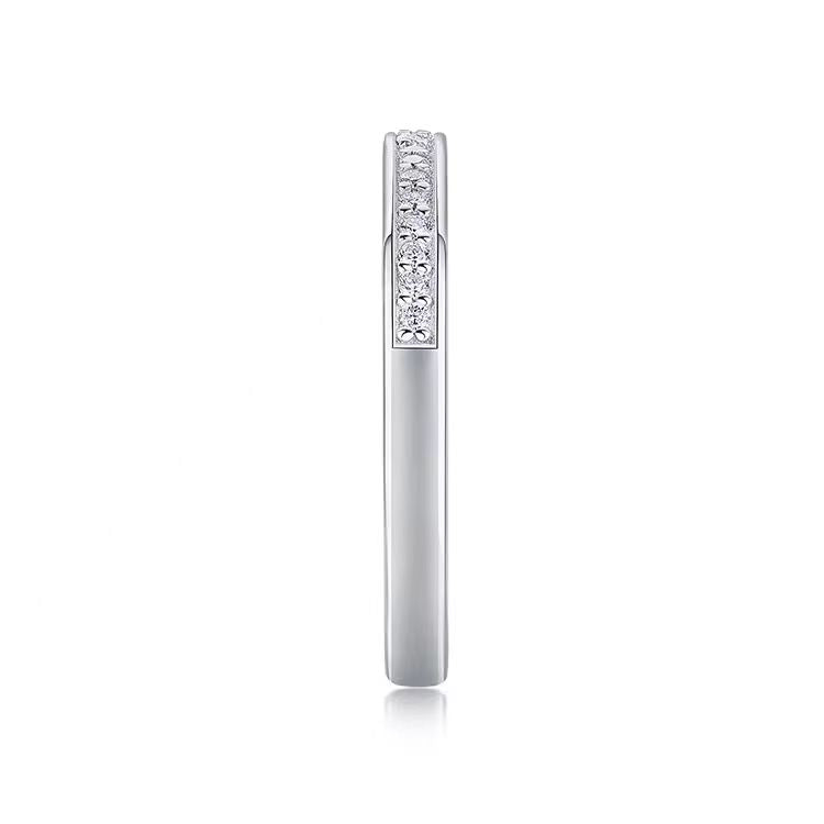 Eleganz in Ewigkeit: 925 Sterling Silber 0,444CT VVS1 D Moissanite Eternity Ring