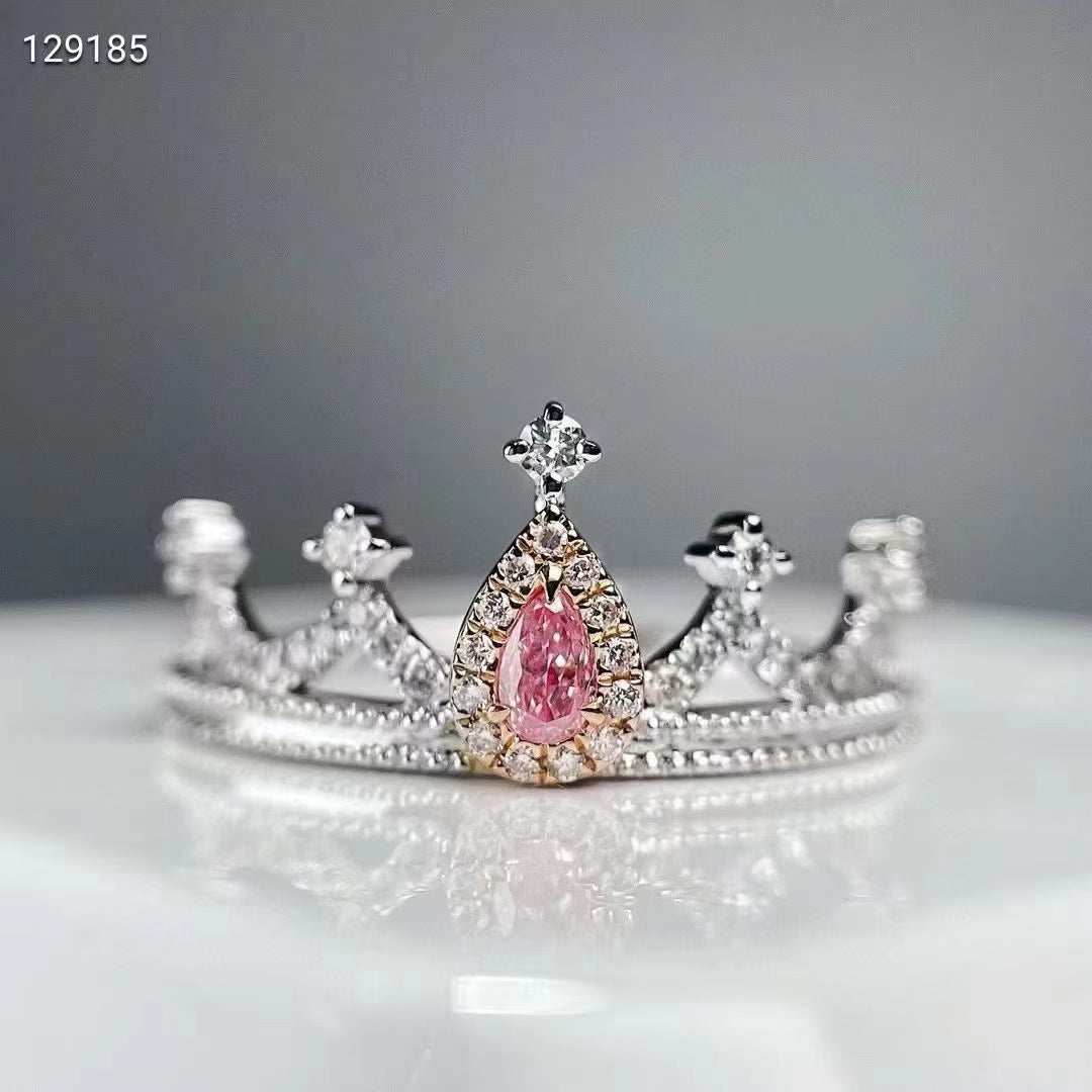 Princesa de las Rosas: Exquisitos anillos de oro de 8K con diamante rosa