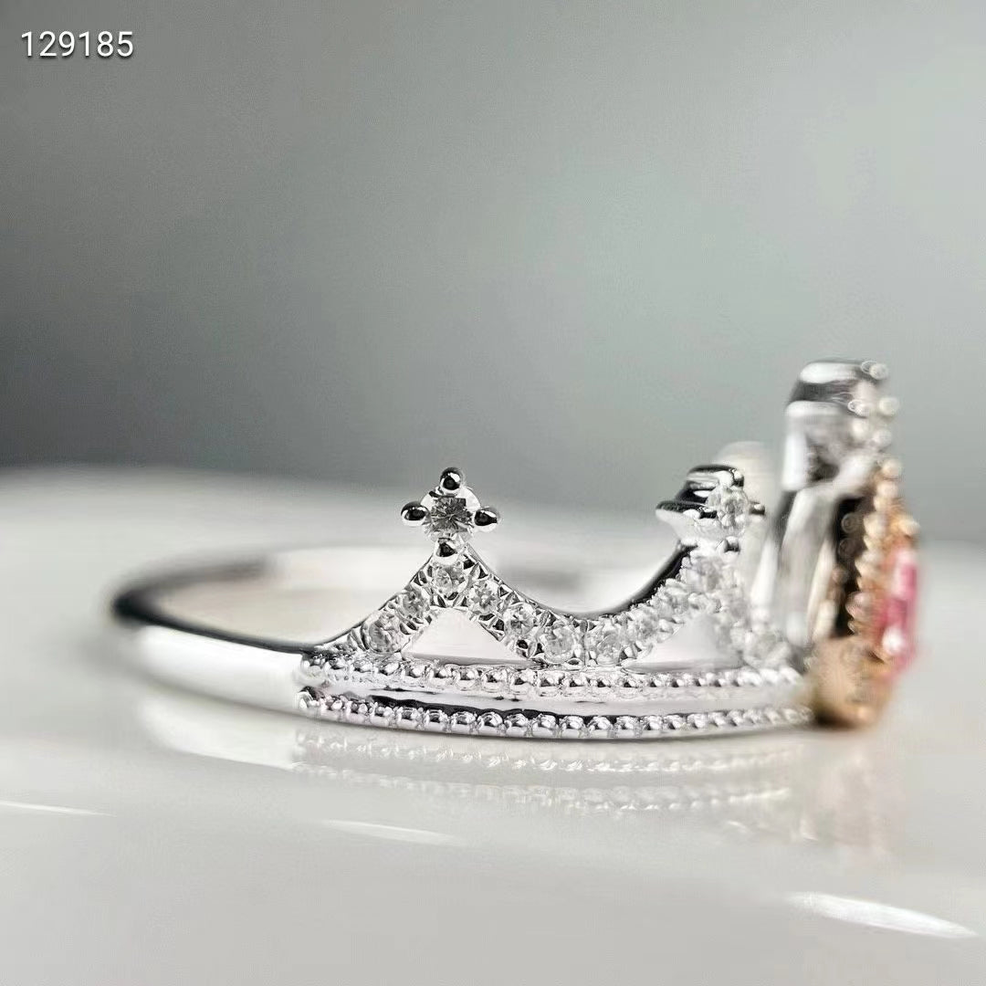 Princesa de las Rosas: Exquisitos anillos de oro de 8K con diamante rosa
