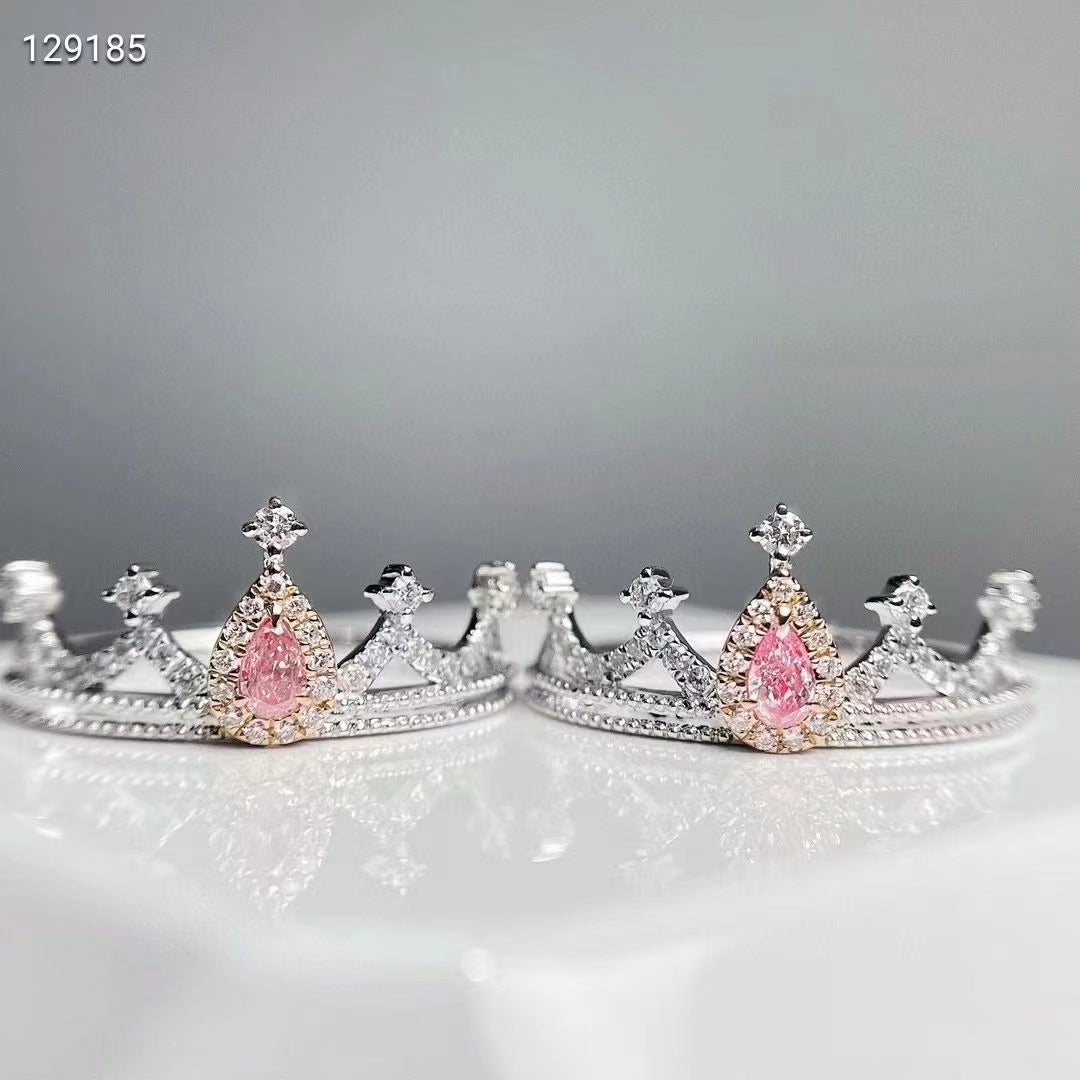 Princesa de las Rosas: Exquisitos anillos de oro de 8K con diamante rosa