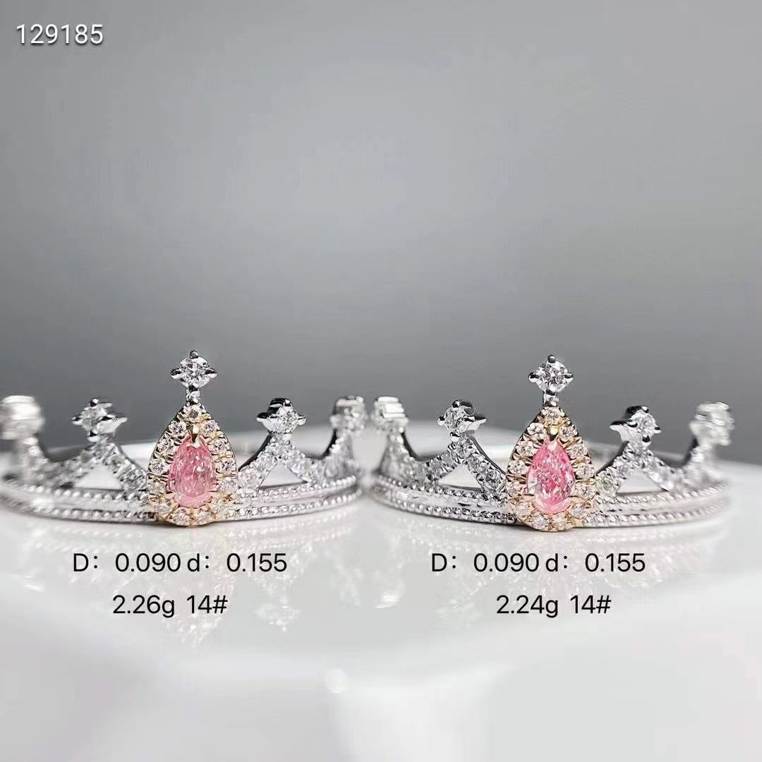 Princesa de las Rosas: Exquisitos anillos de oro de 8K con diamante rosa