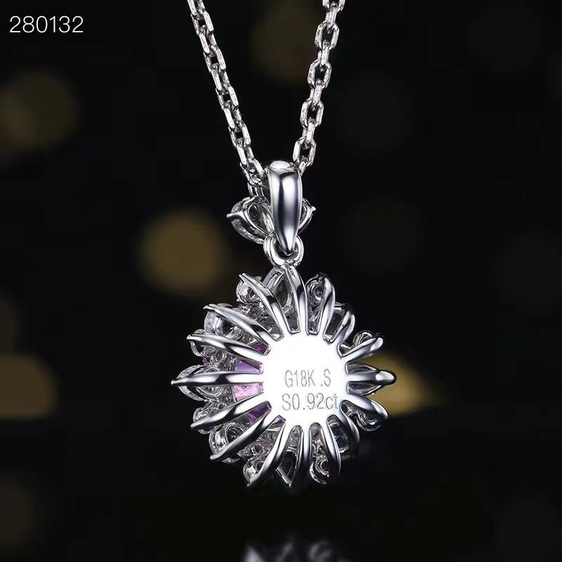 Glanzvolle Eleganz: 18K Gold Padparadscha Saphir Anhänger