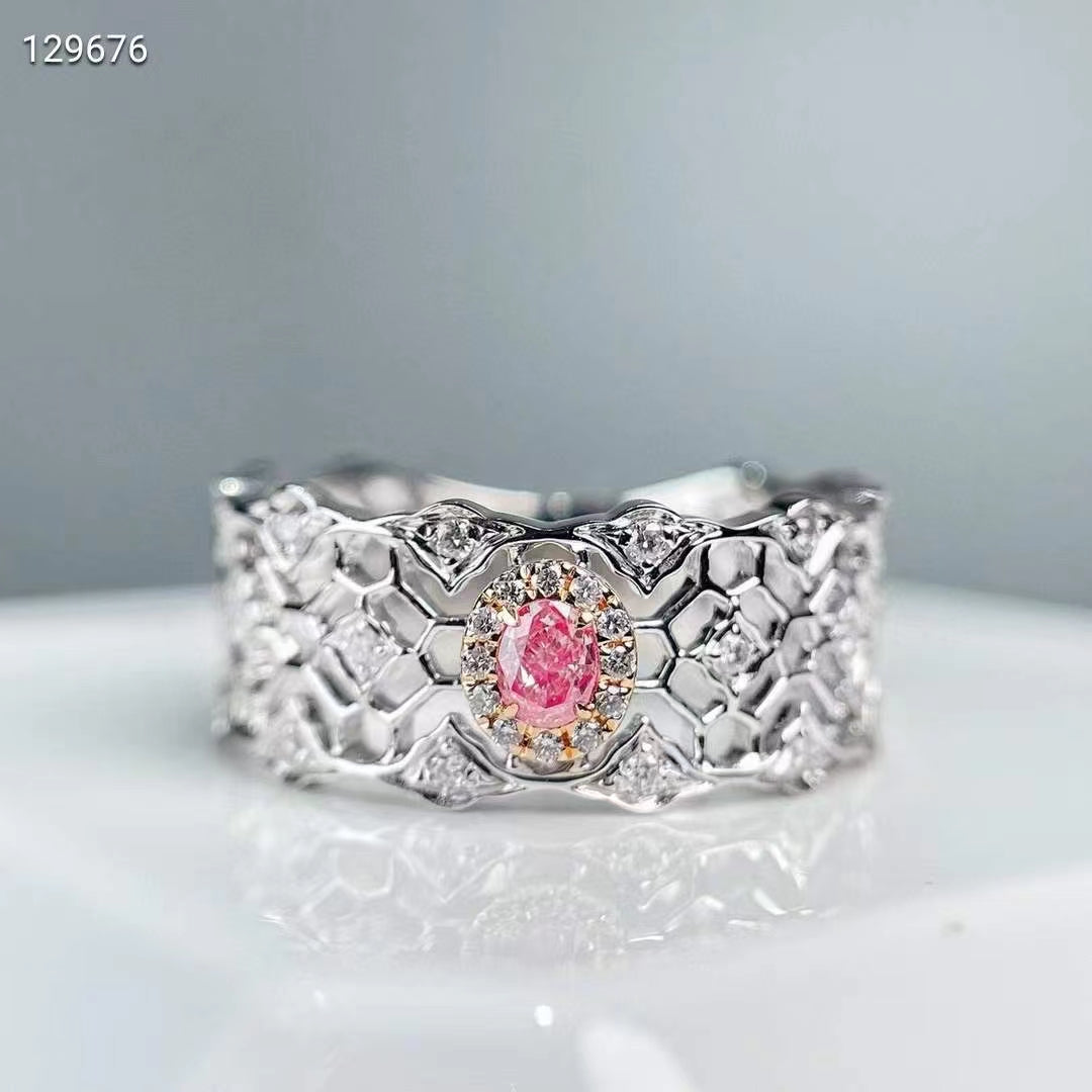 Pink Diamond Elegance – 18K Gold Buqila Ring mit Naturpinkdiamanten
