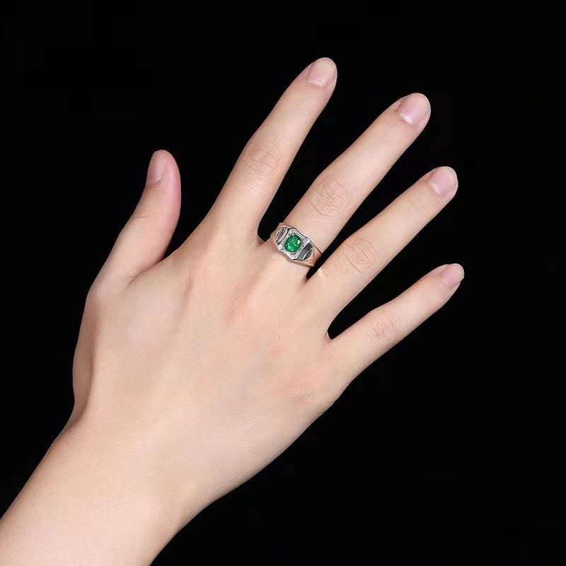 Zambian Emerald Elegance – 18K Gold Ring mit 0.98ct Natur-Smaragd