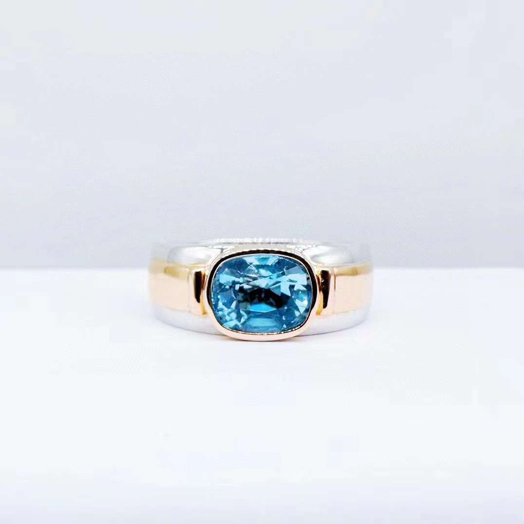 Himmelblauer Traum – 18K Gold Santa Maria Aquamarin Ring