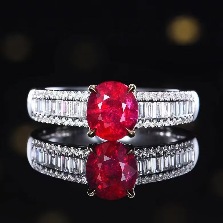 Feuer der Leidenschaft – 18K Gold Ring mit 1.5ct Unbehandeltem Rubin
