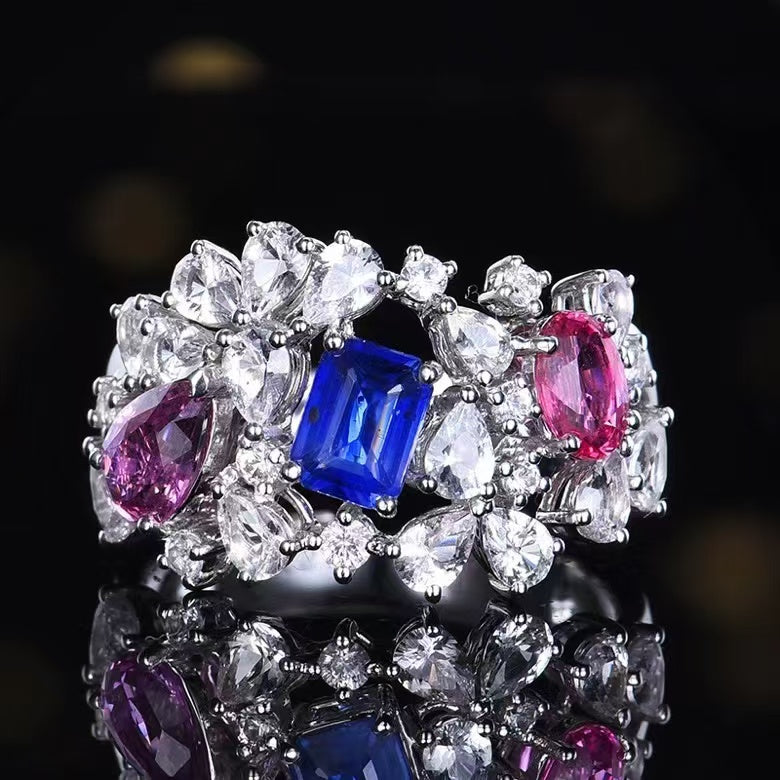 Saphir der Eleganz: Der Majestätische Ring in 18K Gold