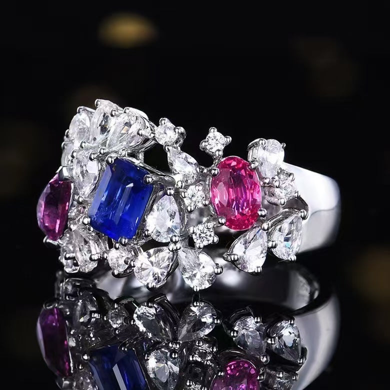 Saphir der Eleganz: Der Majestätische Ring in 18K Gold