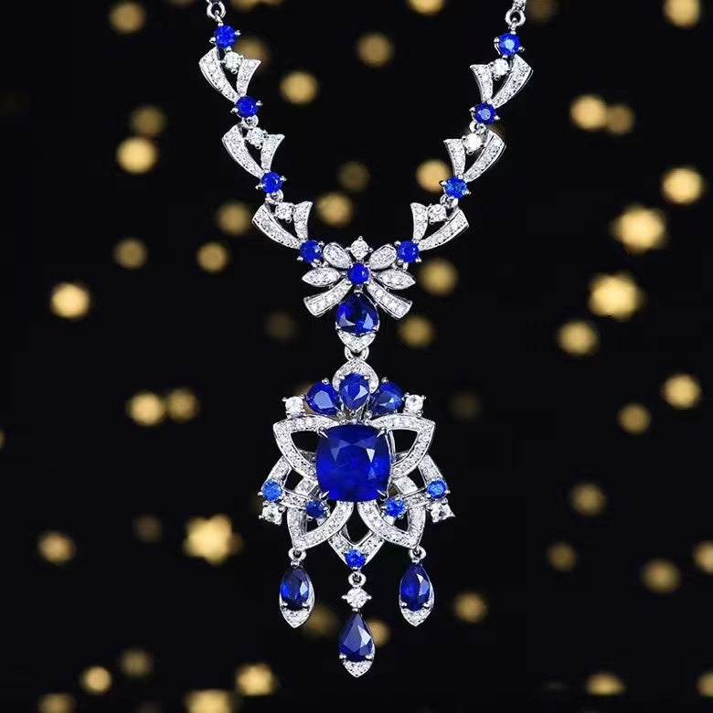 Saphirglanz der Ewigkeit – 18K Gold-Halskette mit 2.93ct Sri Lanka Saphir