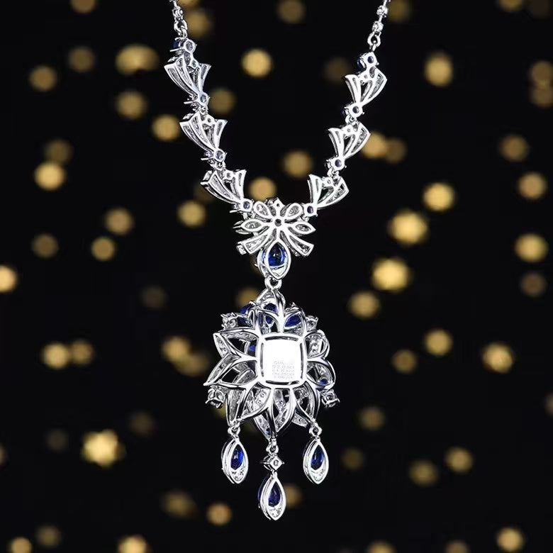 Saphirglanz der Ewigkeit – 18K Gold-Halskette mit 2.93ct Sri Lanka Saphir