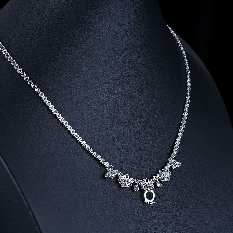 Stellar Elegance – 18K Gold Diamant-Halskette ohne Anhänger