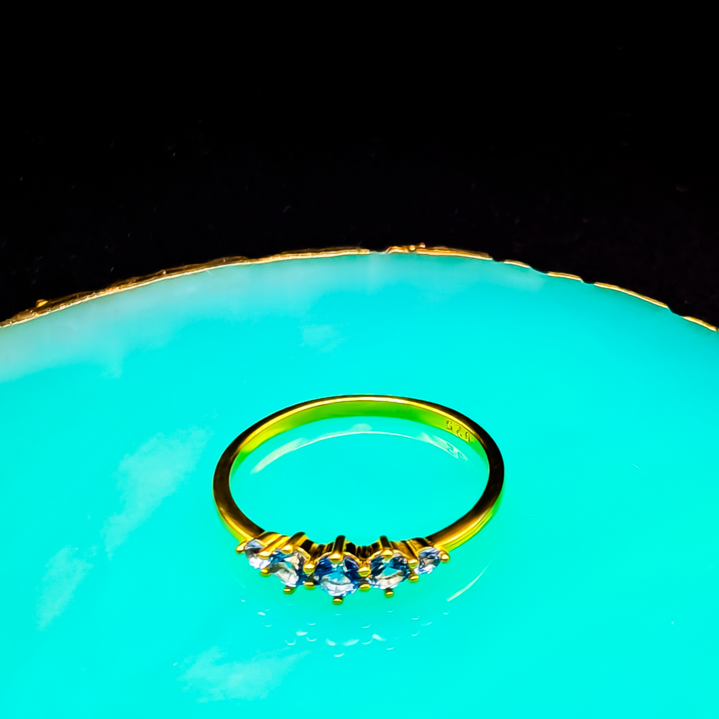 Opulent Ocean – Sterling Silver Vermeil Ring with London Blue Zirconia