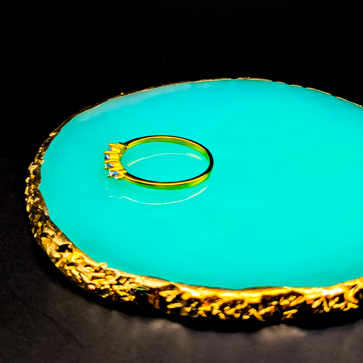 Opulent Ocean – Sterling Silver Vermeil Ring with London Blue Zirconia
