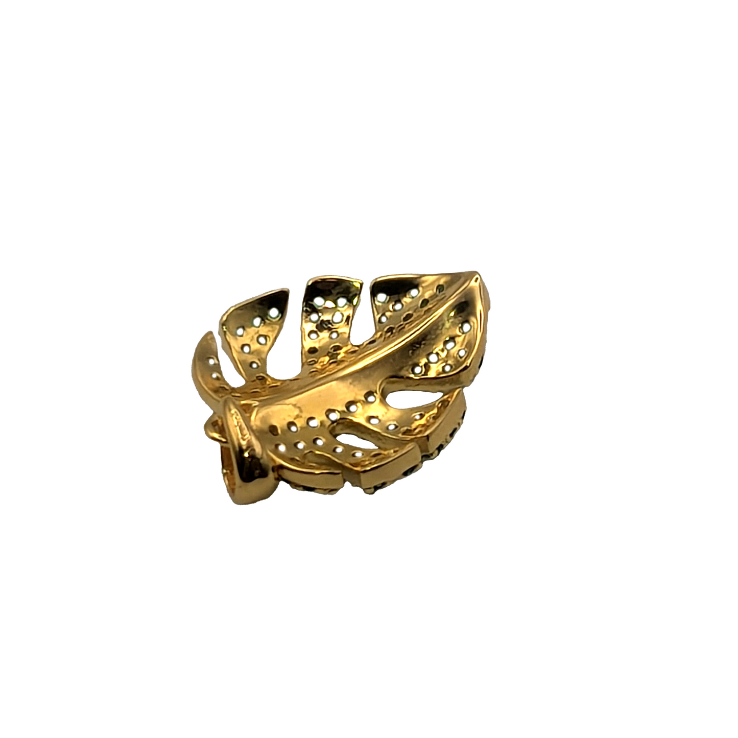 Blätterzauber Anhänger: Verzaubernde Eleganz in 18k Gold Vermeil