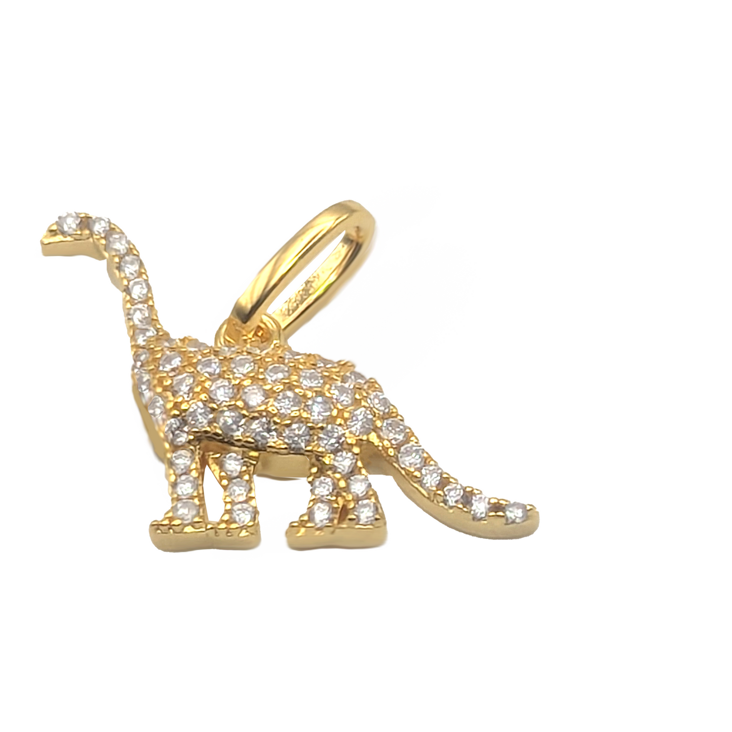 Funkelnder Brachiosaurus: Dinosaurier-Halskette in 925 Sterling Silber
