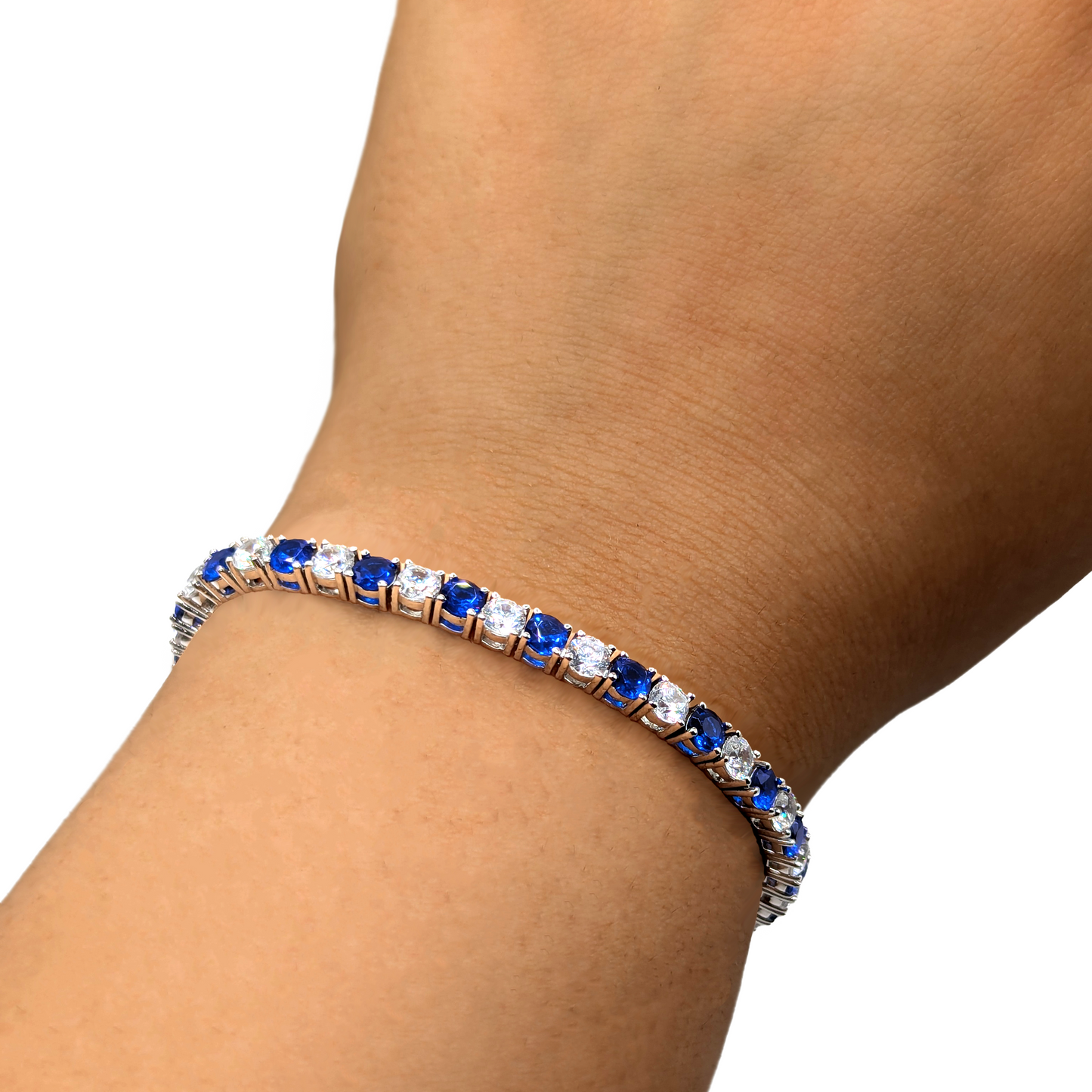 Elysischer Traum Tennis Chain Armband – Eleganz in Blau und Weiß