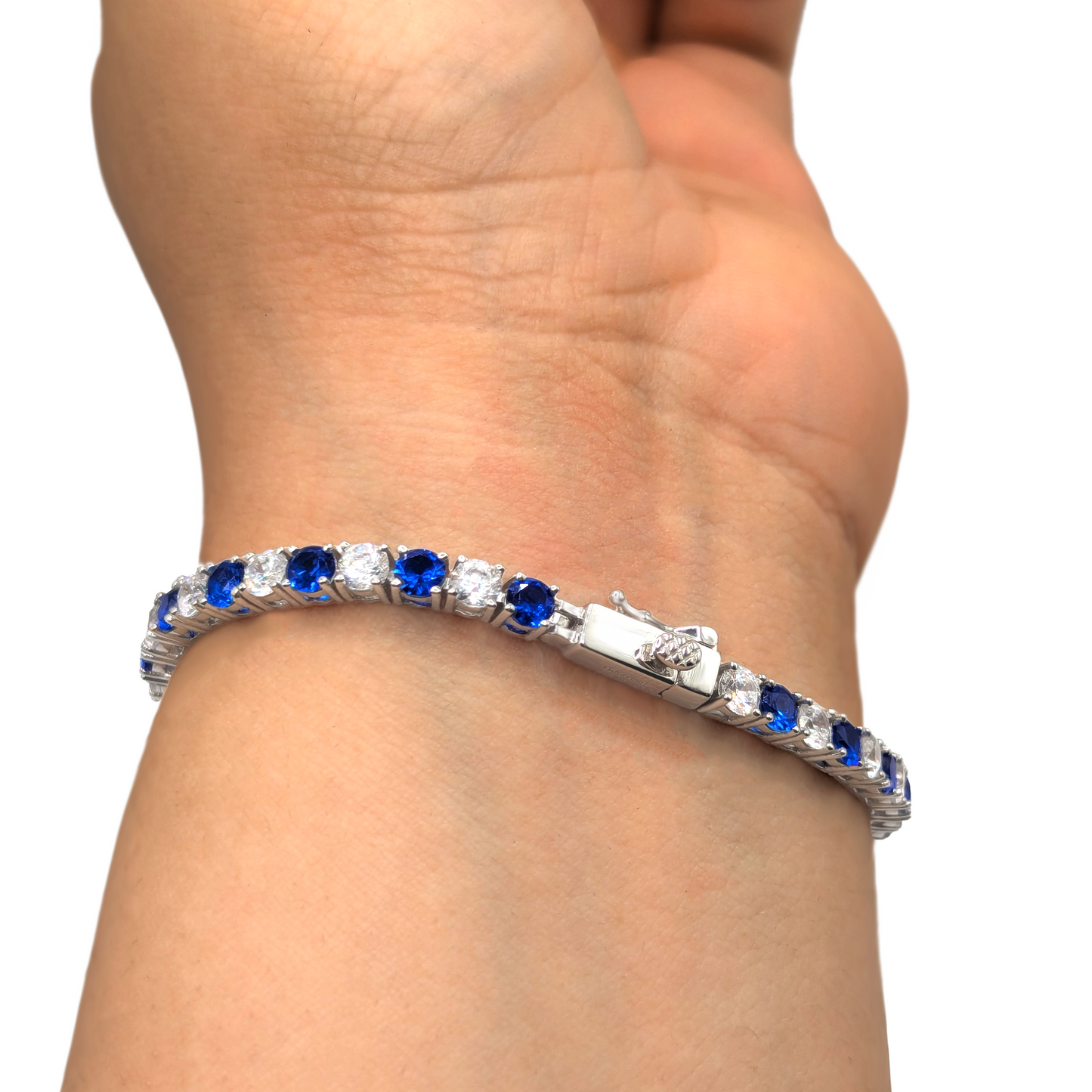 Elysischer Traum Tennis Chain Armband – Eleganz in Blau und Weiß