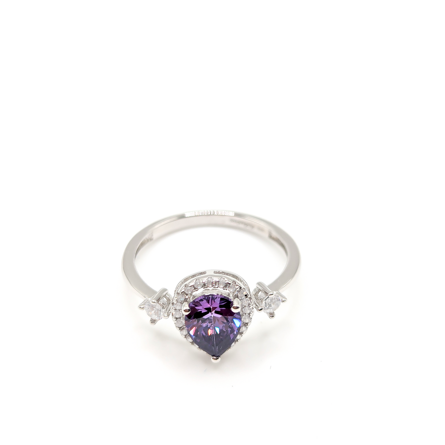 Violet Drop – Elegante anillo en plata de primera ley