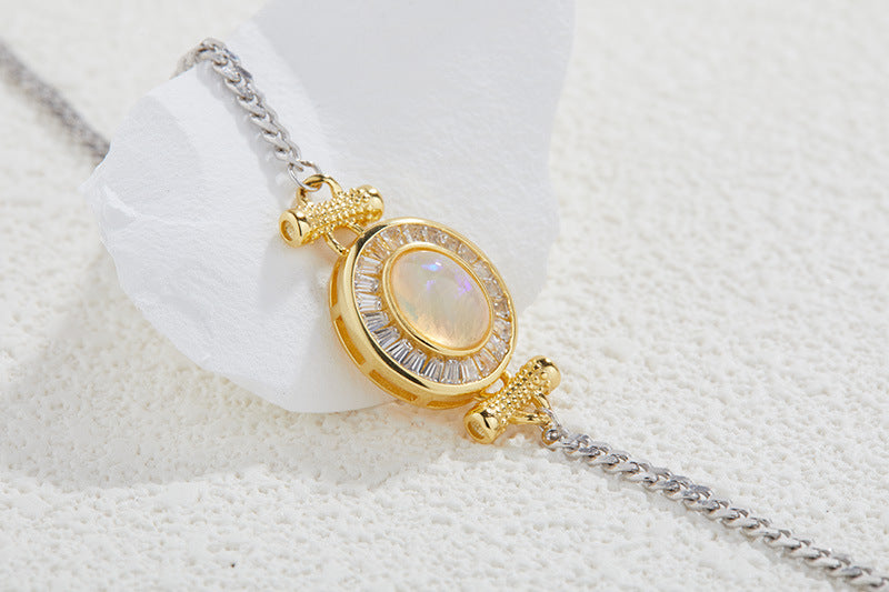 Celeste Opal Bracelet · Handgefasst · 925 Sterling Silber