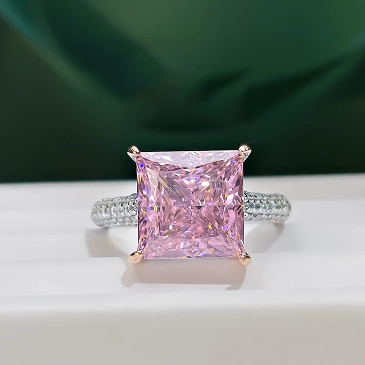 925 Sterling Silber 5,00 ct Moissanit-Ring – Strahlende Perfektion im Princess Cut