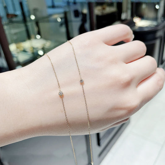 Diamant Armband · 925 Sterling Silber · 14K Goldplattiert