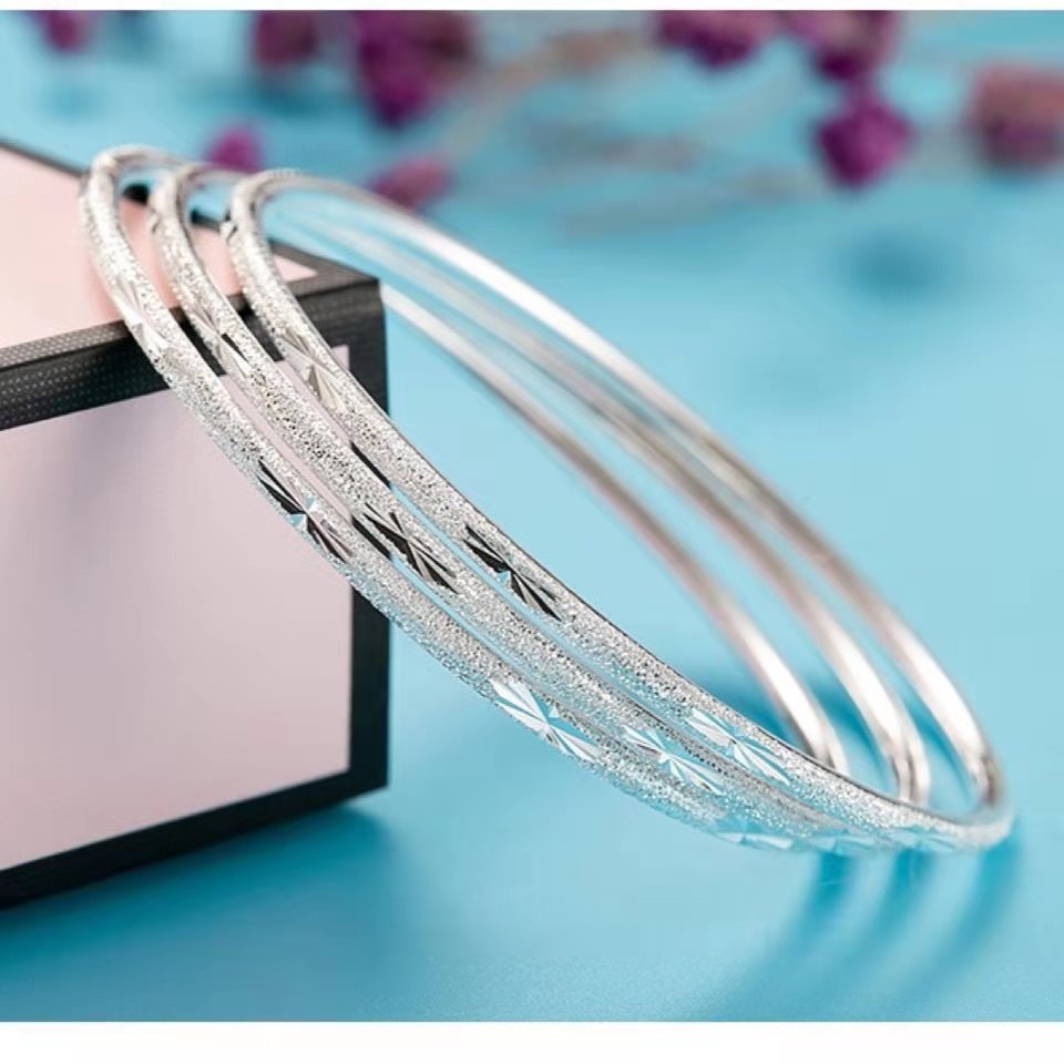 Damenarmband aus 925er Silber – Drei Kreise & Gipsophila