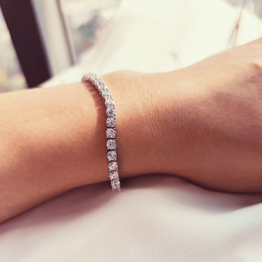 Damen Tennisarmband mit CZ – Micro-Inlaid Finish