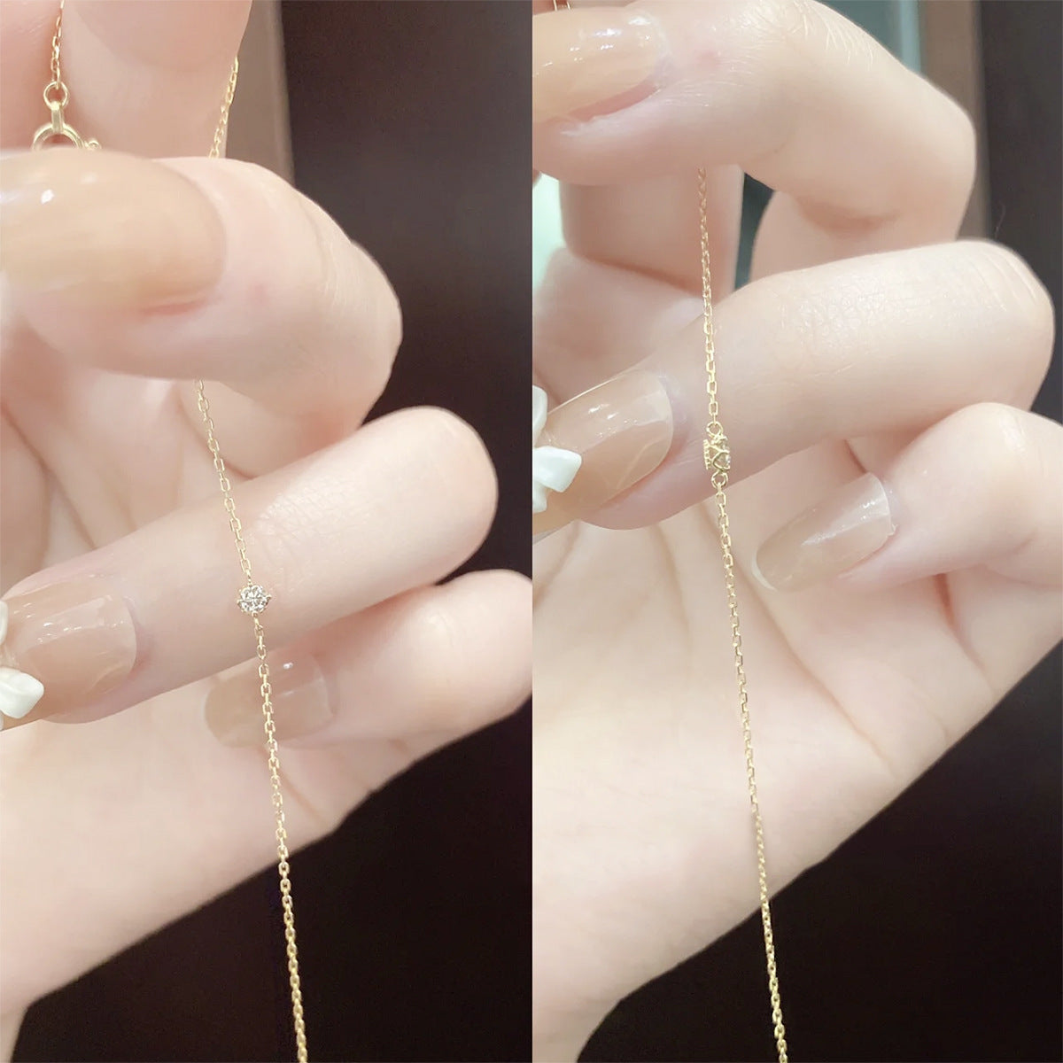 Diamant Armband · 925 Sterling Silber · 14K Goldplattiert