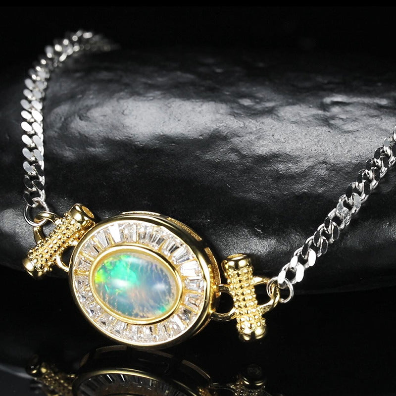 Celeste Opal Bracelet · Handgefasst · 925 Sterling Silber