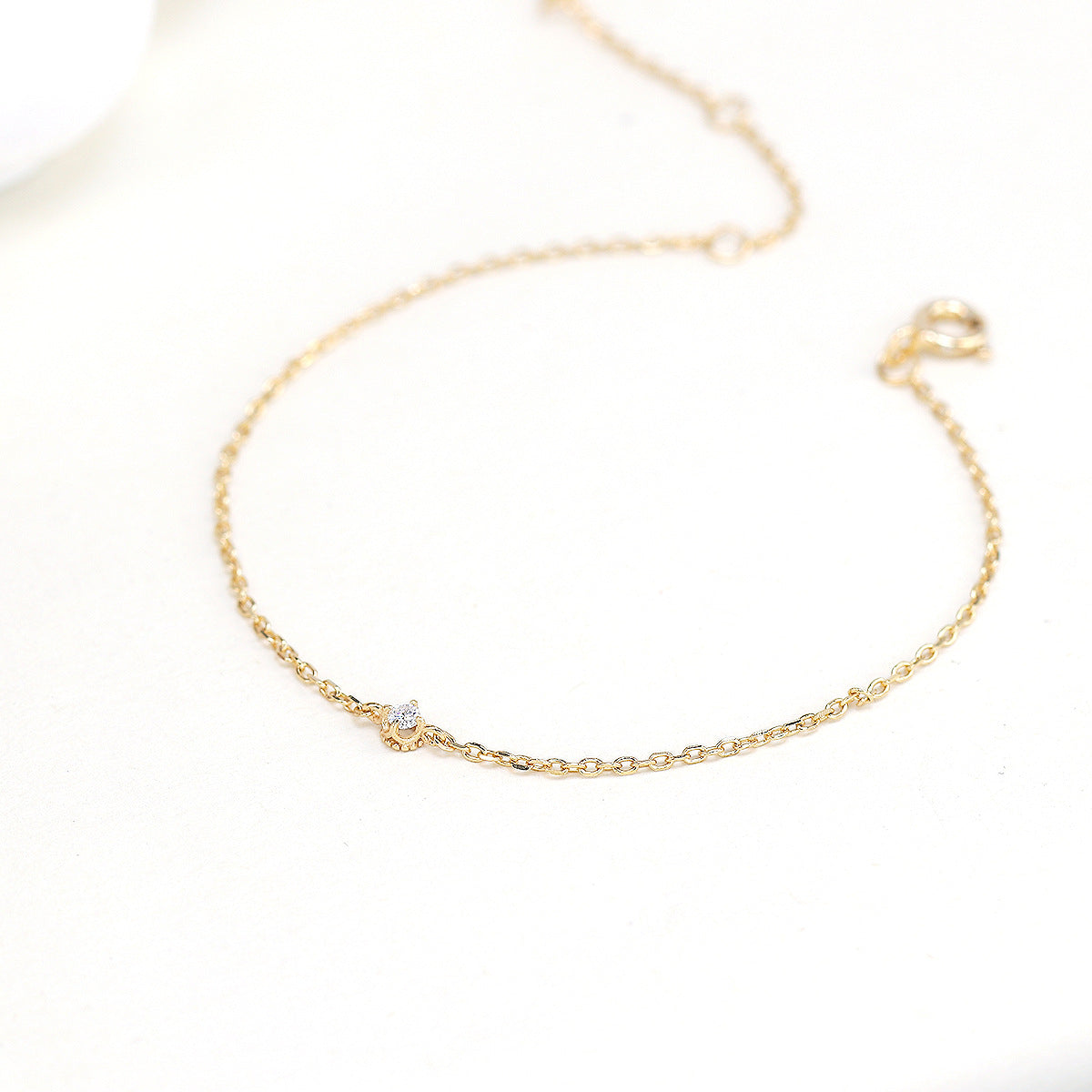 Diamant Armband · 925 Sterling Silber · 14K Goldplattiert