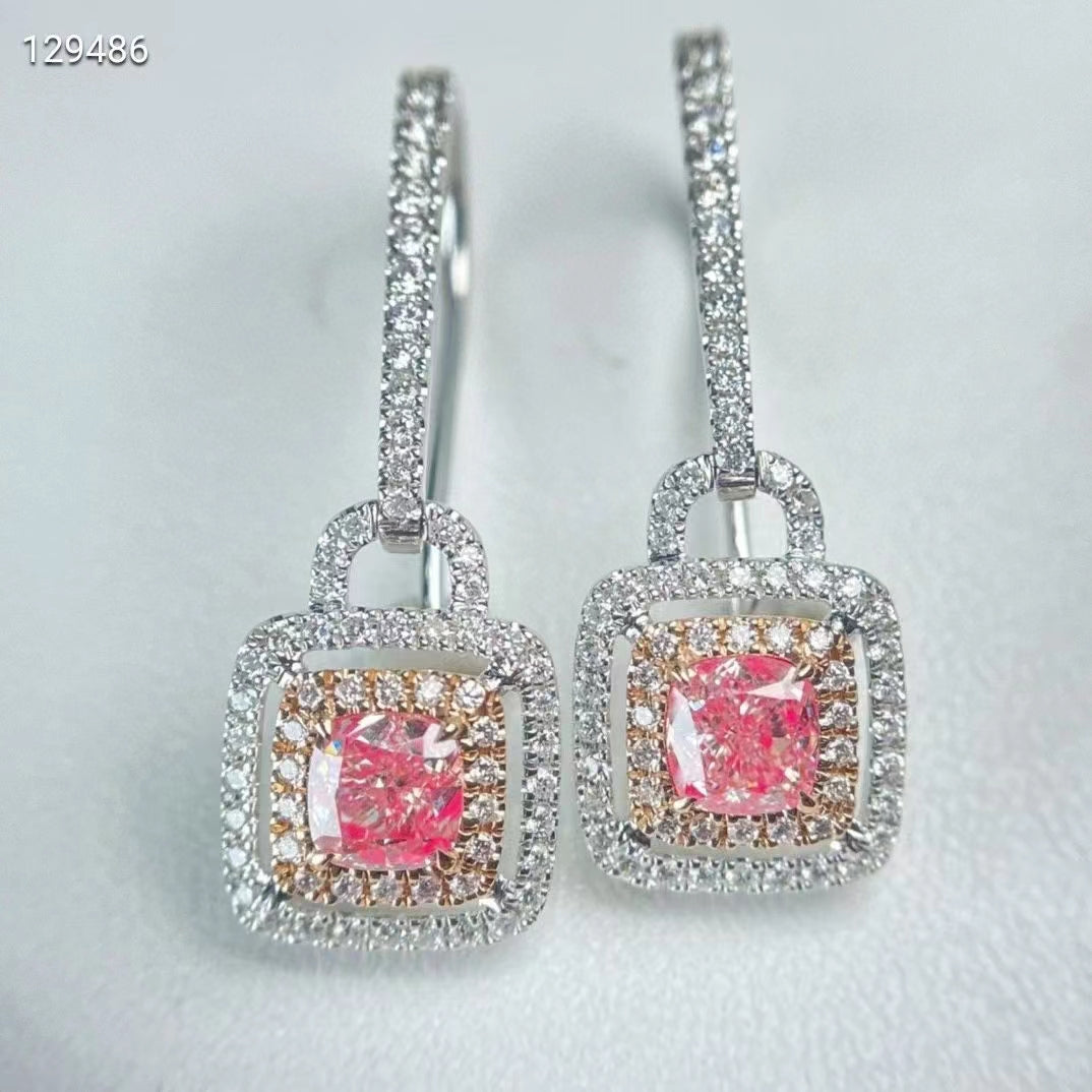 Classic Pink Diamond Earrings