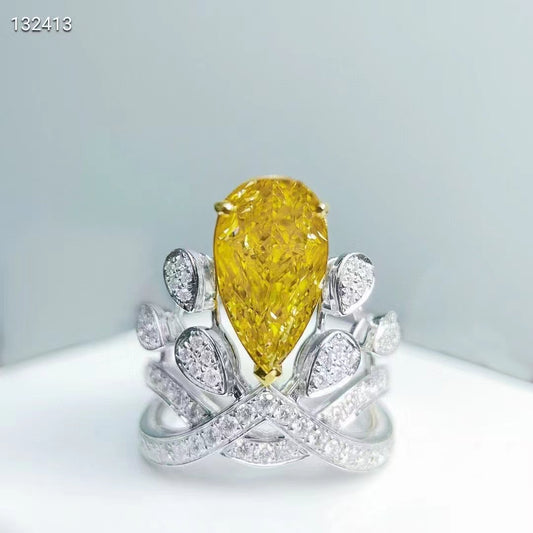 Sunrays of Elegance: 4 Carat GIA Yellow Diamond Ring