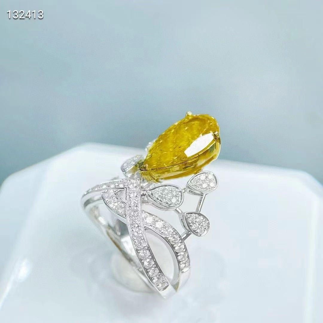 Sunrays of Elegance: 4 Carat GIA Yellow Diamond Ring