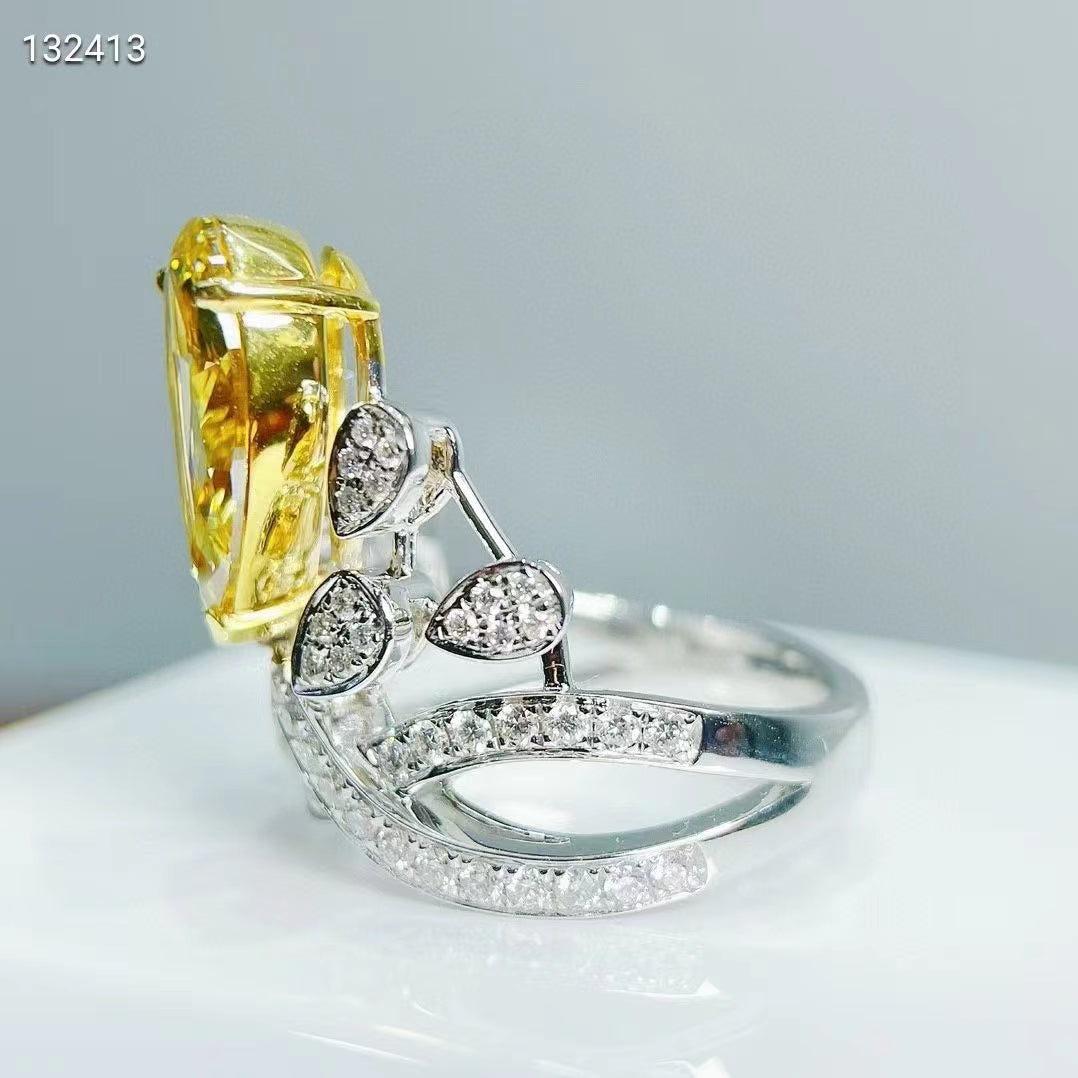 Sunrays of Elegance: 4 Carat GIA Yellow Diamond Ring