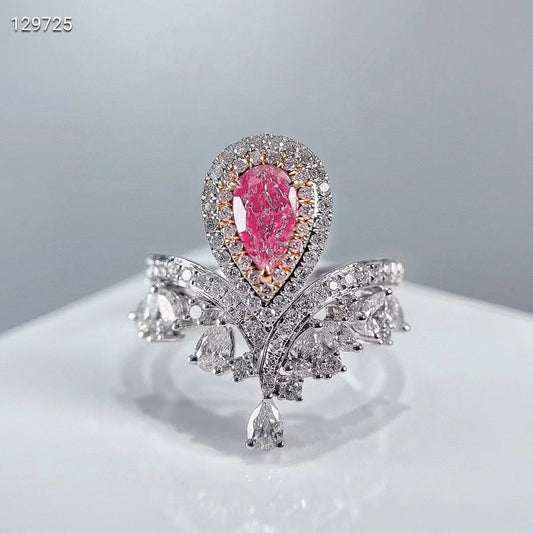 Crown Jewel of Elegance: The 0.5ct Classic Crown Pink Diamond Ring