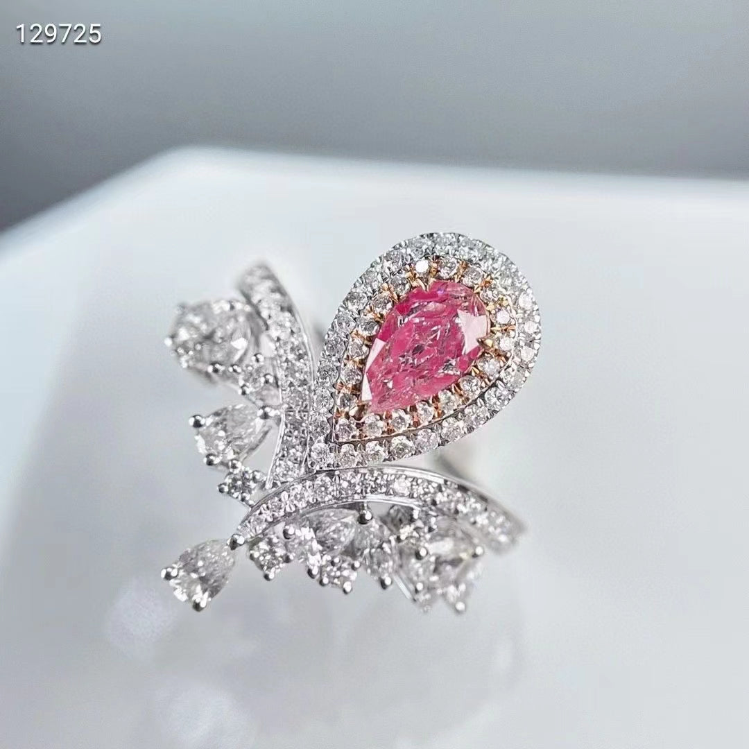 Crown Jewel of Elegance: The 0.5ct Classic Crown Pink Diamond Ring