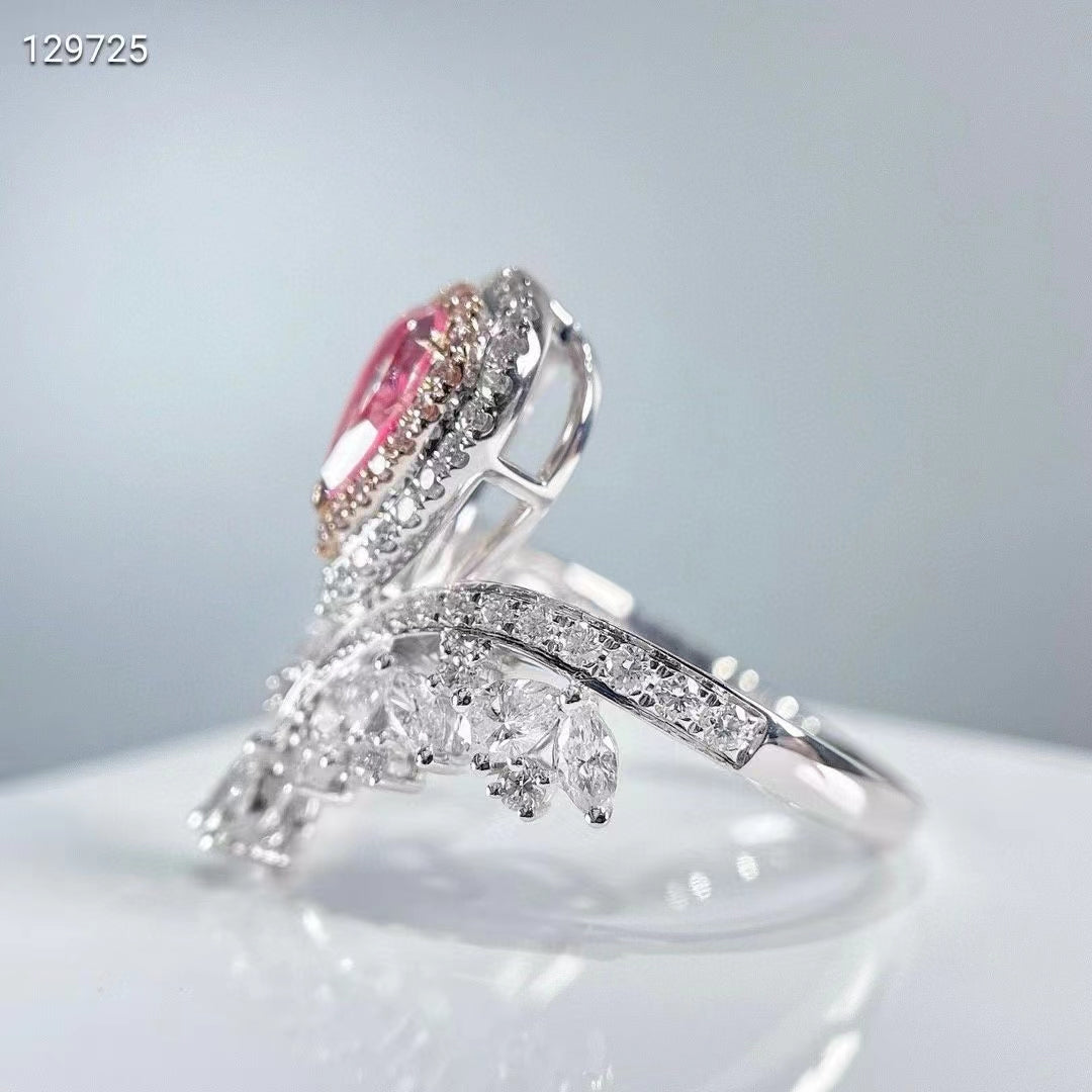 Crown Jewel of Elegance: The 0.5ct Classic Crown Pink Diamond Ring