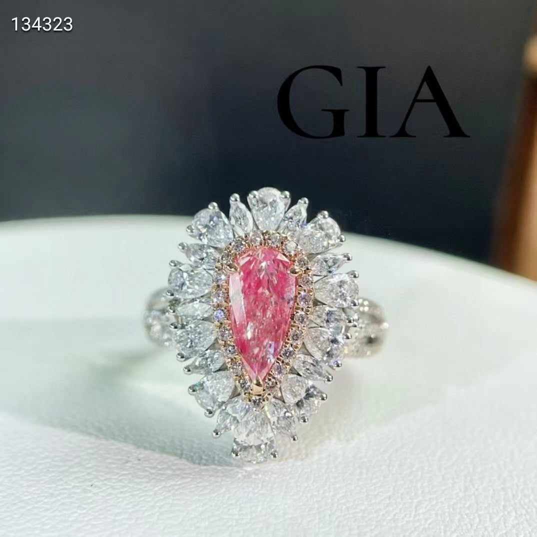 GIA 1 carat pink diamond ring and pendant in white gold