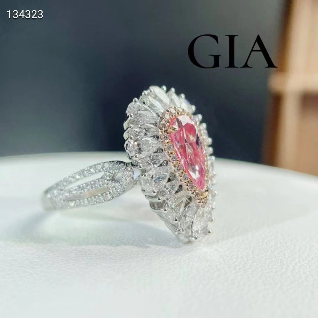 GIA 1 carat pink diamond ring and pendant in white gold