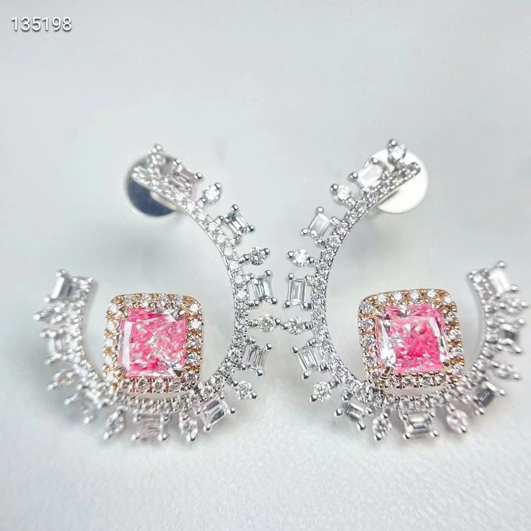 Pink Dreams: GIA 1.1CT Luxury Personalized Pink Diamond Earrings