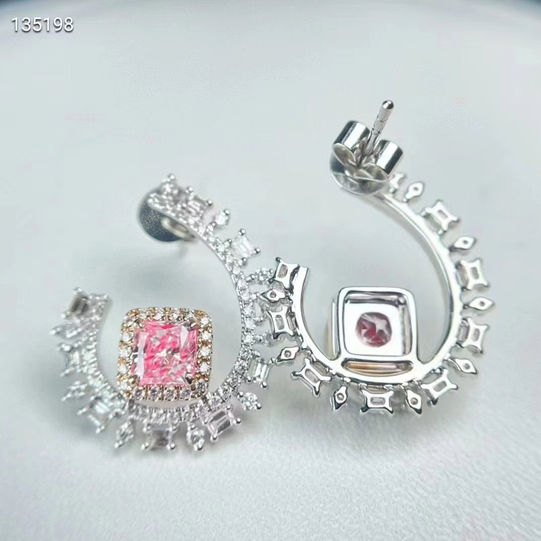 Pink Dreams: GIA 1.1CT Luxury Personalized Pink Diamond Earrings