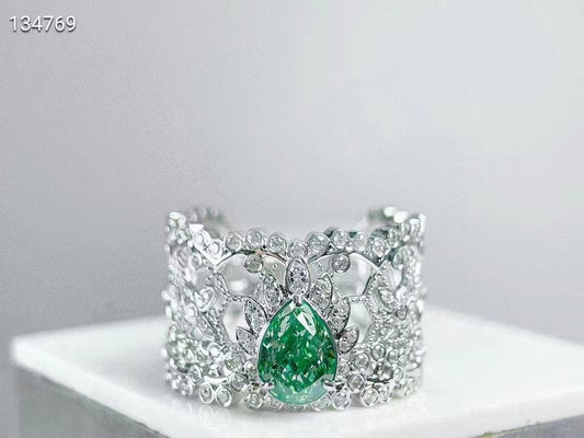 Mystical Seduction - 1.005CT Green Diamond Ring