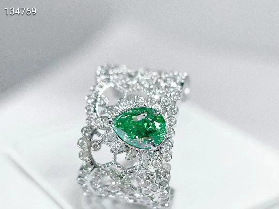 Mystical Seduction - 1.005CT Green Diamond Ring