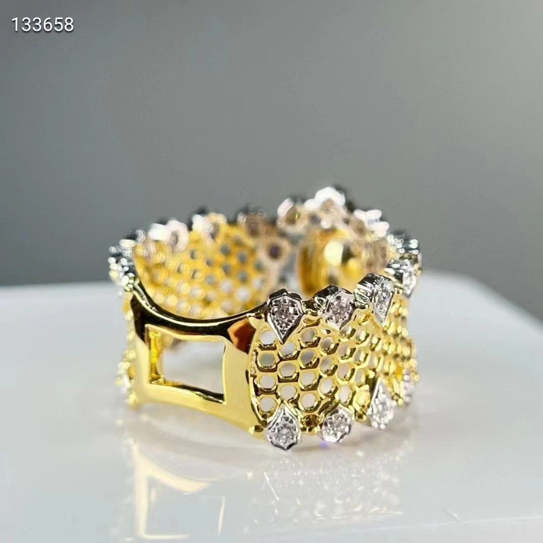 Radiant Elegance: Buccellati Style Yellow Diamond Ring