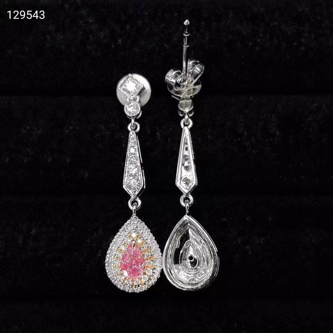 Enchanting elegance: 18K gold earrings with fancy pink diamonds