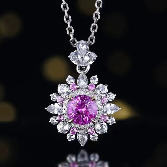 Brilliant elegance: 18K gold Padparadscha sapphire pendant